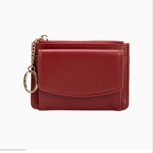 Kara Red Vegan Card Case Wallet